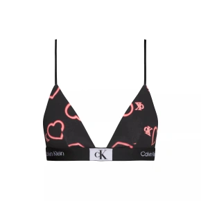 Dámska podprsenka 000QF7478E H1R čierna so srdiečkami - Calvin Klein