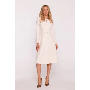 Šaty s mašľou S414 slonovinová kosť - Stylove