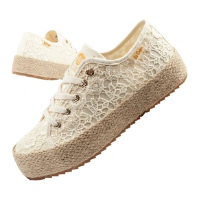 Lee Cooper Dámske šnurovacie športové topánky Beige Dámske tenisky na platforme