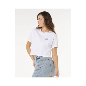Dámske tričko RIP CURL Hayley O Crop Tee, biele Dámske tričko RIP CURL Hayley O Crop Tee, biele