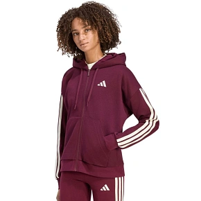 Dámska mikina adidas Essentials 3-Stripes Full-Zip v bordovej farbe KX0785