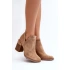 Dámske členkové topánky na podpätku A5729 / 192675 Beige - Bella Paris