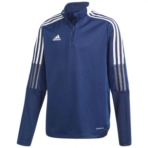 Tiro 21 Youth Jr GK9661 modrá tréningová mikina s kapucňou - Adidas