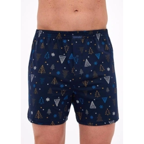 Pánske boxerky 016/23 Night 3 Christmas Dark Blue Pattern - Cornette