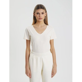 Dámske tričko slim fit 4FWSS25TTSHF1990 11S Ecru - 4F