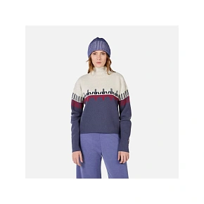 Dámsky sveter ROSSIGNOL W PATTERNED TN SWEATER, modrý Dámsky sveter ROSSIGNOL W PATTERNED TN SWEATER, modrý