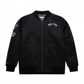 Bunda Mitchell & Ness Lightweight Satin Bomber San Antonio Spurs M SJKT6599-SASYYPPPBLCK pánska Bunda Mitchell & Ness Lightweight Satin Bomber San Antonio Spurs M SJKT6599-SASYYPPPBLCK pánska