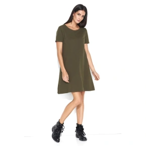 Dámske šaty na denné nosenie vo voľnom strihu krátkej khaki - Khaki - Makadamové