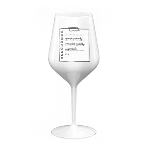 TEACHER'S NOTE BLOCK - biely nerozbitný pohár na víno 470 ml