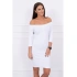 Dámske mini šaty s vrúbkami 8974 White - K-Fashion