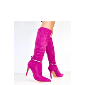 Dámske čižmy na vysokom podpätku AX-125 Fuchsia - COMER Dámske čižmy na vysokom podpätku AX-125 Fuchsia - COMER