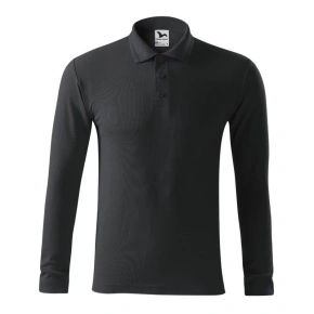 Pánska polokošeľa Pique Polo LS M MLI-22194 Tmavo šedá - Malfini