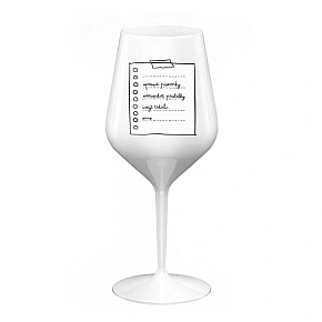 TEACHER'S NOTE BLOCK - biely nerozbitný pohár na víno 470 ml TEACHER'S NOTE BLOCK - biely nerozbitný pohár na víno 470 ml