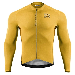 Cyklistický dres Rockbros 15120015024 ROAD TO SKY pre mužov, s dlhým rukávom, veľkosť M – žltý, pánsky Cyklistický dres Rockbros 15120015024 ROAD TO SKY pre mužov, s dlhým rukávom, veľkosť M – žltý, pánsky