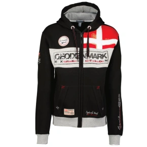 Pánska mikina s kapucňou Geographical Norway Flyer Danemark DB MEN 100 Black Zip Hoodie (WU8426H/GNO/Black) pánska