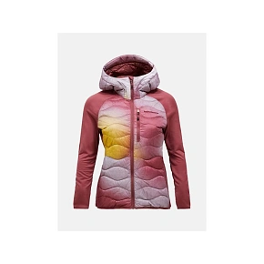 Dámska péřová bunda PEAK PERFORMANCE, model Helium Aop Down Hybrid Hood, farba: viacfarebná Dámska péřová bunda PEAK PERFORMANCE, model Helium Aop Down Hybrid Hood, farba: viacfarebná