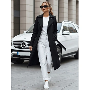 Dámsky dvojradový kabát TY5437 čierny - FashionStreet