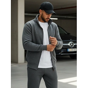 Pánska mikina na zips s kapucňou, antracitová, BX4111 – Hi-Tec Pánska mikina na zips s kapucňou, antracitová, BX4111 – Hi-Tec