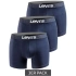 Pánske tmavomodré bavlnené boxerky Levi's v balení po 3 kusy