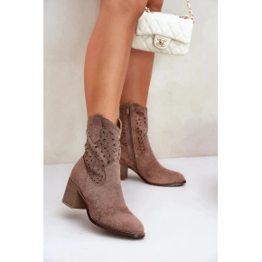 Topánky na podpätku HY51-125 hnedé - Krok vo veľkom štýle