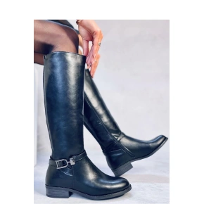 Dámske jazdecké čižmy YL85 Black - Diamantique