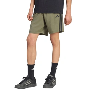 Pánske šortky adidas Essentials 3-Stripes Chelsea Lite Woven v olivovej farbe KY4154