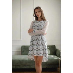 Dámske šaty L082 white/blue - Lenitif