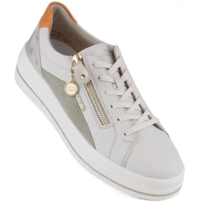 Dámska kožená športová obuv D1C01-81 / RKR676 Ecru-beige - Remonte