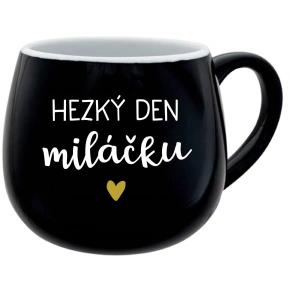 HAPPY BABY DAY - čierny keramický hrnček 300 ml