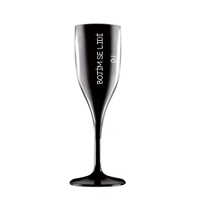 Bojím sa ľudí - čierny nerozbitný pohár na prosecco 150 ml