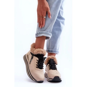 Dámske športové členkové topánky 21-Q99 model 185656 Beige with black - Step in style