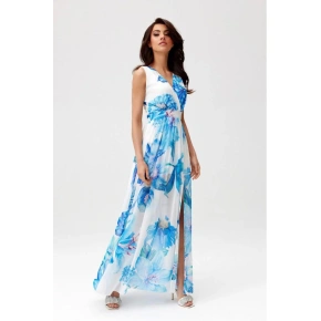 Denné šaty SUK0477 modro-biele - Roco Fashion