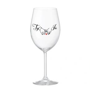 YOU AND ME (svadba) - číry pohár na víno 350 ml