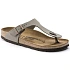 Pánske sivé žabky Birkenstock Gizeh Birko-Flor Nubuck Stone regular wide (43391) dámske