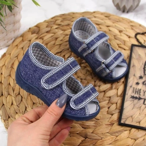 Chlapčenské domáce papuče sandále tmavomodré Nazo