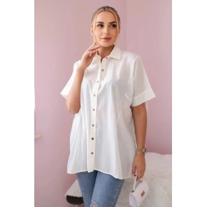 Bavlnené tričko s krátkym rukávom 28838 ecru - Kesi