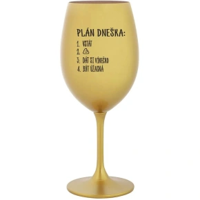 DENNÝ PLÁN - ZLATÝ pohár na víno 350 ml
