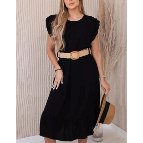 Dámske šaty 5997 s opaskom čierne - Kesi