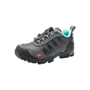Trollkids Kids Trolltunga Hiker Low anthracite/mint nepremokavé turistické topánky pre chlapcov/dievčatá (155-609)