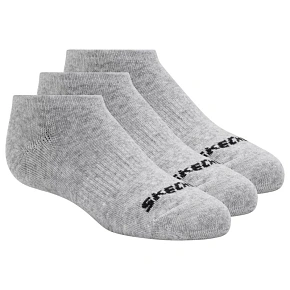 Skechers, 3 ks, unisex, bez froté, neviditeľné ponožky S114041-020, sivé, veľkosti 39–42