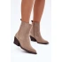 Dámske členkové topánky na podpätku 6350 Beige - Ideálna obuv