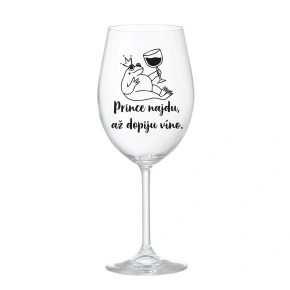 Nájdem princa, keď vypijem víno - číry pohár na víno 350 ml