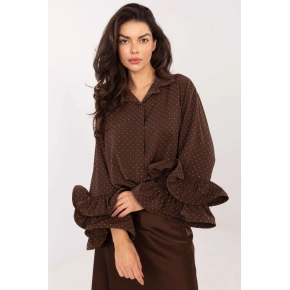 Dámska košeľa 222149 Tmavohnedý lesk - Taliansko Moda