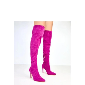 Dámske čižmy na vysokom podpätku AX-123 Fuchsia - COMER