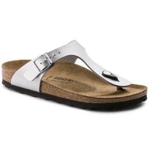 Dámske žabky Birkenstock Gizeh Birko-Flor slim silver (0043853)