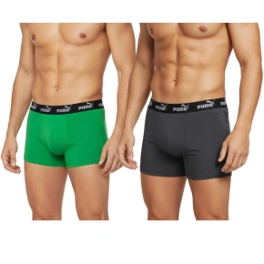 Pánske boxerky Puma 2-Pack Green Grey Comfortable Cotton