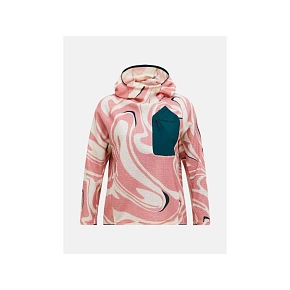 Dámska mikina PEAK PERFORMANCE W Freelight Aop Polartec Alpha Hood, ružová farba Dámska mikina PEAK PERFORMANCE W Freelight Aop Polartec Alpha Hood, ružová farba