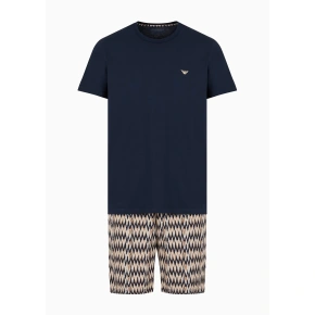 Pánske pyžamo 112101 4R583 18855 hnedé so vzorom - Emporio Armani