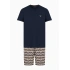 Pánske pyžamo 112101 4R583 18855 hnedé so vzorom - Emporio Armani