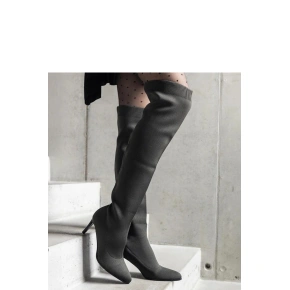 Dámske čižmy na vysokom podpätku 9125 Tmavo zelená khaki - CM Paris